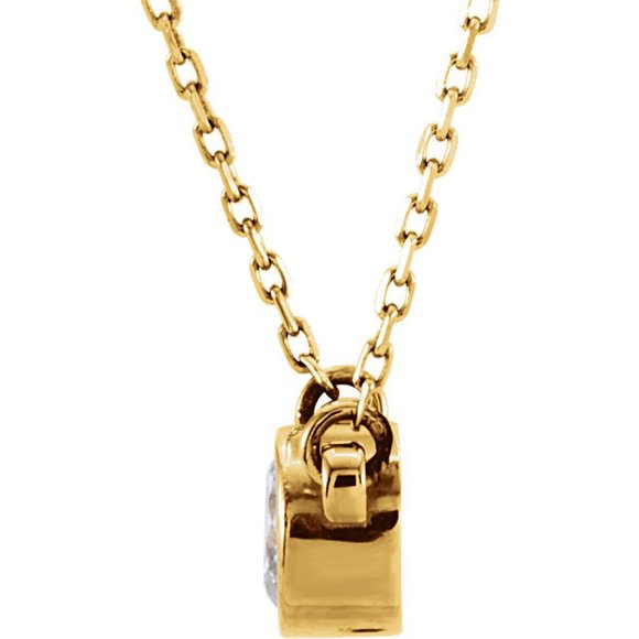 Diamond Pendant 14K Yellow Gold 0.72 Ct H Vvs2 Gia C47200063 - Picture 3 of 5